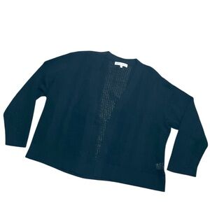 Madison + Hudson Women's Split Neck Crochet Cardigan Black Size XL EUC